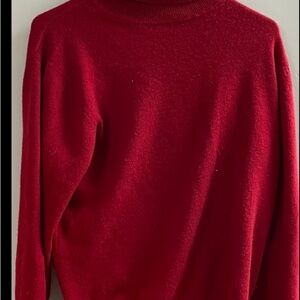 Lochmere Cashmere Sweater Burgundy Turtleneck Roll Neck Medium Women’s Great Con